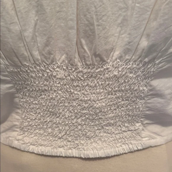 NWT - Free People White Crochet Lace V-Neck Blouse (sz - med) - Picture 6 of 7